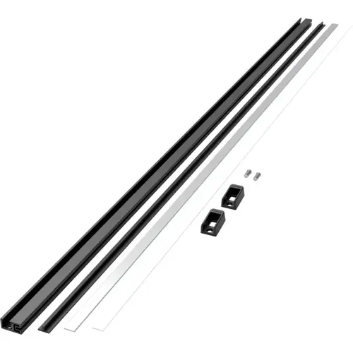 Conero Closet Rod Set w/Flanges & LED Integration, 48-1/32", Powder Black Conero Closet Rod Set w/Flanges & LED Integration, 48-1/32", Powder Black