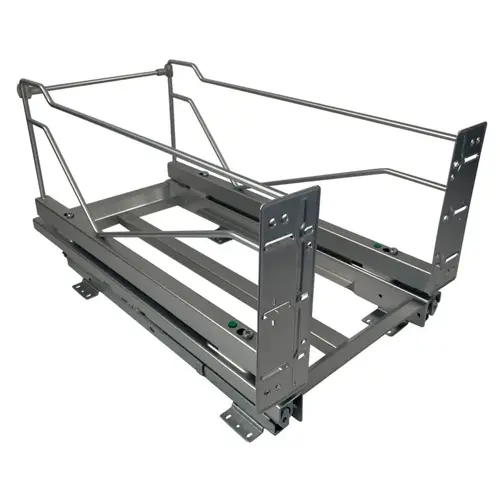 Waste Container Pullout Frame Only with Soft-open & Soft-Close, 12-1/4"W Silver, Bottom Mount Waste Container Pullout Frame Only with Soft-open & Soft-Close, 12-1/4"W Silver, Bottom Mount
