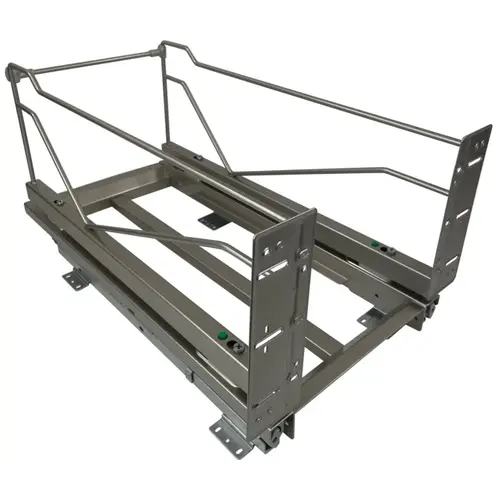 Waste Container Pullout Frame Only with Soft-open & Soft-Close, 12-1/4"W Champagne, Bottom Mount Waste Container Pullout Frame Only with Soft-open & Soft-Close, 12-1/4"W Champagne, Bottom Mount