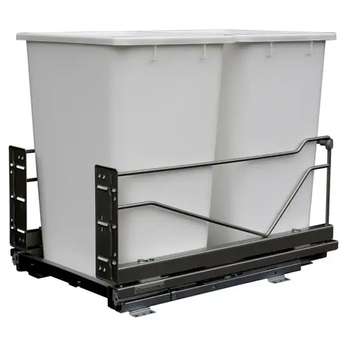 Kessebohmer 15-1/4" Champagne Bottom Mount Waste Pullout with 2-52 Quart Champagne Bins Self-Open/Soft-Close Kessebohmer 15-1/4" Champagne Bottom Mount Waste Pullout with 2-52 Quart Champagne Bins Self-Open/Soft-Close
