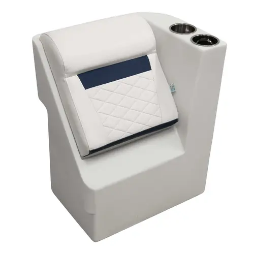 Wise DLX1305R-1904 DLX Series Pontoon Right Radius Lean Back Recliner - White / Mariner Blue Wise DLX1305R-1904 DLX Series Pontoon Right Radius Lean Back Recliner - White / Mariner Blue