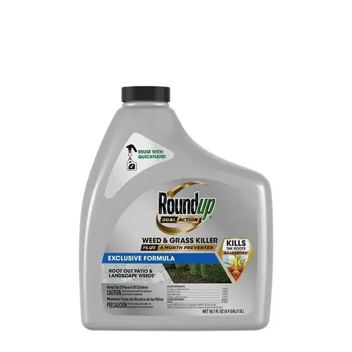 Roundup Dual Action Weed and Grass Killer Plus 4 Month Preventer Refill System, Liquid, Yellow, 1.5 L Roundup Dual Action Weed and Grass Killer Plus 4 Month Preventer Refill System, Liquid, Yellow, 1.5 L