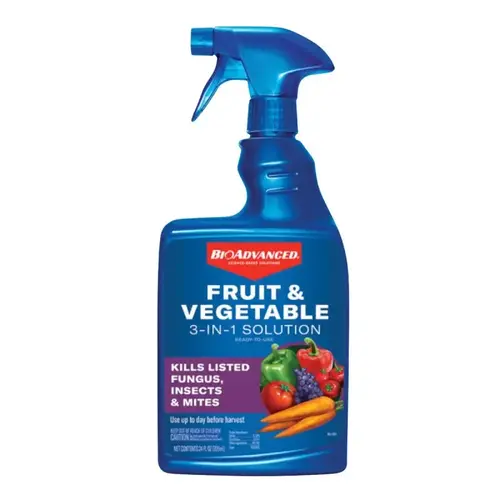 BioAdvanced 3-in-1 Fruit and Vegetable Solution, Indoor, Outdoor, 24 oz Bottle BioAdvanced 3-in-1 Fruit and Vegetable Solution, Indoor, Outdoor, 24 oz Bottle