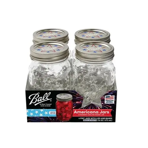 PINT MASON JAR REG MOUTH 16OZ - pack of 4 PINT MASON JAR REG MOUTH 16OZ - pack of 4