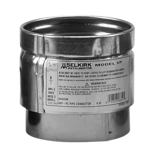 Pellet Vent Stove Pipe Connector, 4" Diameter Pellet Vent Stove Pipe Connector, 4" Diameter