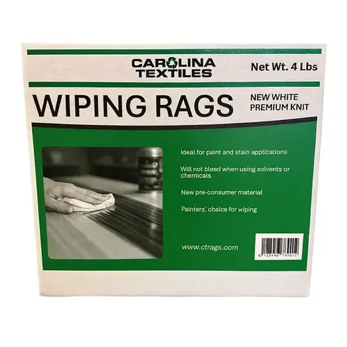 Washed Knit Rag, White, 4 lb Box Washed Knit Rag, White, 4 lb Box