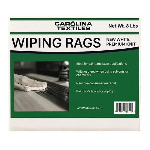 Washed Knit Rags, White, 8 lb Box Washed Knit Rags, White, 8 lb Box