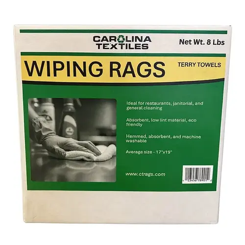 Terry Bar Mop Towel, White, 16" x 19", 8 lb Box Terry Bar Mop Towel, White, 16" x 19", 8 lb Box