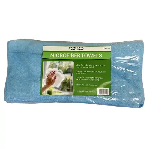 All Rags Cleaning Towel, 12 in L, 12 in W, Microfiber, Blue, 12 PK - pack of 12 All Rags Cleaning Towel, 12 in L, 12 in W, Microfiber, Blue, 12 PK - pack of 12