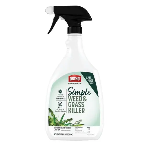 Ortho Groundclear Simple Weed and Grass Killer, Liquid, Clear to White, 24 oz Bottle Ortho Groundclear Simple Weed and Grass Killer, Liquid, Clear to White, 24 oz Bottle
