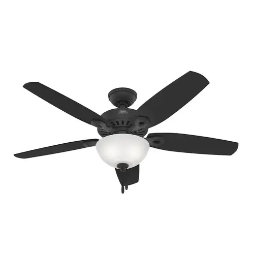 Hunter Builder Deluxe Series Ceiling Fan, 5-Blade, Black Housing, Black Blade, 52 in Sweep, MDF Blade, 3-Speed Hunter Builder Deluxe Series Ceiling Fan, 5-Blade, Black Housing, Black Blade, 52 in Sweep, MDF Blade, 3-Speed