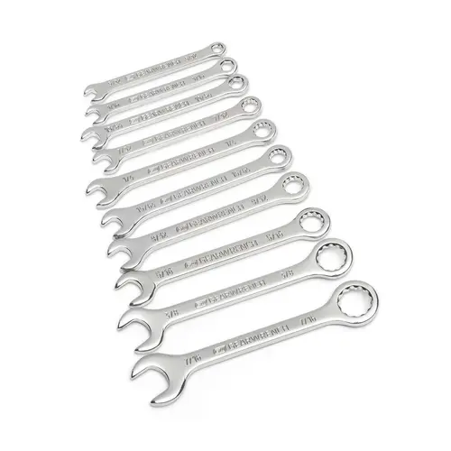 GearWrench Midget Wrench Set, 10-Piece, Alloy Steel, Full Polish Chrome GearWrench Midget Wrench Set, 10-Piece, Alloy Steel, Full Polish Chrome