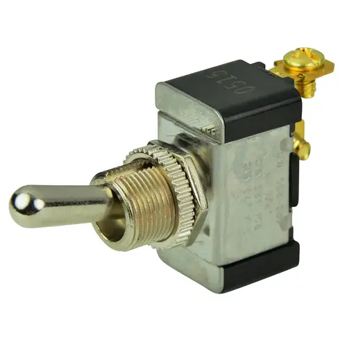 Chrome Plated Toggle Switch - Momentary Off/(On), SPST Chrome Plated Toggle Switch - Momentary Off/(On), SPST