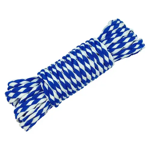 3/8" x 15 ft Utility Line, Hollow Braid Polypropylene, Blue / White 3/8" x 15 ft Utility Line, Hollow Braid Polypropylene, Blue / White