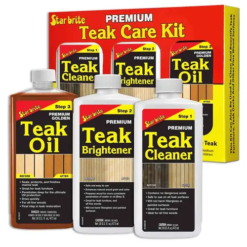 Premium Teak Care Kit, 3 Pints Premium Teak Care Kit, 3 Pints