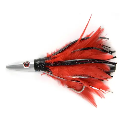 Ahi Slayer - Feather Fishing Lure, 5" Red/Foil Red Ahi Slayer - Feather Fishing Lure, 5" Red/Foil Red