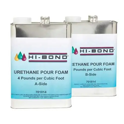 Hi-Bond Pour Foam 2 Gallon Kit (A-Side/B-Side), 4 lbs. Density, 22lbs Clear Hi-Bond Pour Foam 2 Gallon Kit (A-Side/B-Side), 4 lbs. Density, 22lbs Clear