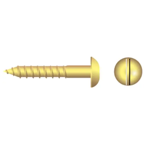 #8 X 1/2" Brass Slotted Round-Head Wood Screws, 100-Pack #8 X 1/2" Brass Slotted Round-Head Wood Screws, 100-Pack