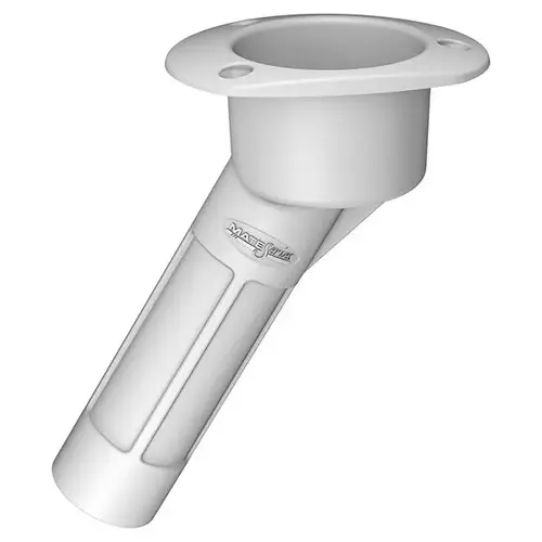 Combination Rod and Cup Holder, ABS Plastic, White, Oval Top, 30 degree, Open at Bottom Combination Rod and Cup Holder, ABS Plastic, White, Oval Top, 30 degree, Open at Bottom