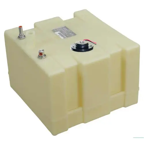 15 Gallon Permanent Below Deck Fuel Tank, 18.5"L x 17.75"W x 12.5"H White 15 Gallon Permanent Below Deck Fuel Tank, 18.5"L x 17.75"W x 12.5"H White