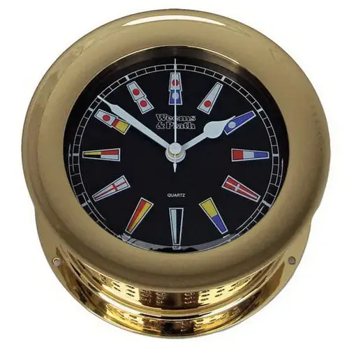 Brass Atlantis Nautical Flag Clock Brass Atlantis Nautical Flag Clock