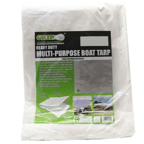 10 ft x 12 ft Heavy Duty Multi-Purpose Boat Tarp, White 10 ft x 12 ft Heavy Duty Multi-Purpose Boat Tarp, White