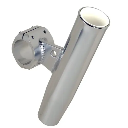 Aluminum Horizontal Clamp-On Rod Holder, Fits 1.90" Measured Outside Diameter Silver Aluminum Horizontal Clamp-On Rod Holder, Fits 1.90" Measured Outside Diameter Silver