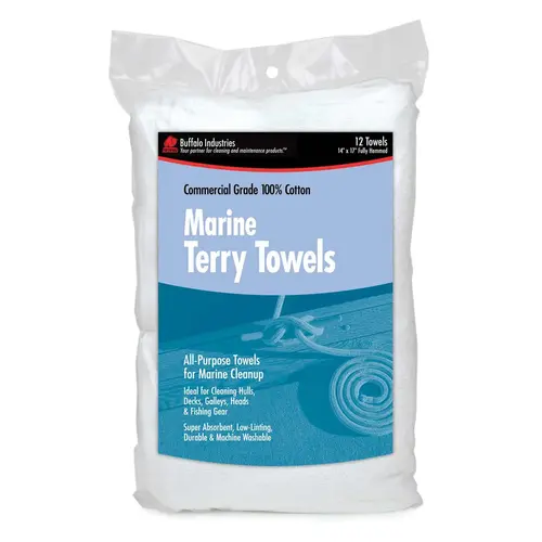 Terry Towels - 100% Cotton, 12-Pack Bag Terry Towels - 100% Cotton, 12-Pack Bag