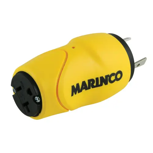 Marinco EEL Shore Power Straight Adapter, 30 Amp 125V Male to 15 Amp 125V Female Marinco EEL Shore Power Straight Adapter, 30 Amp 125V Male to 15 Amp 125V Female