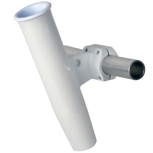 Aluminum Horizontal Clamp-On Rod Holder, Fits 1.35" Measured Outside Diameter White Aluminum Horizontal Clamp-On Rod Holder, Fits 1.35" Measured Outside Diameter White