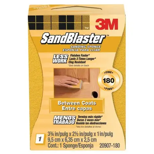 Sanding Sponge, 2.5 x 3.75"-180 Sanding Sponge, 2.5 x 3.75"-180
