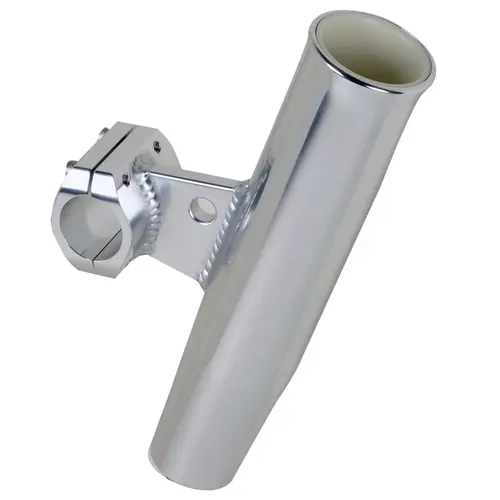 Aluminum Horizontal Clamp-On Rod Holder, Fits 1.66" Measured Outside Diameter Silver Aluminum Horizontal Clamp-On Rod Holder, Fits 1.66" Measured Outside Diameter Silver