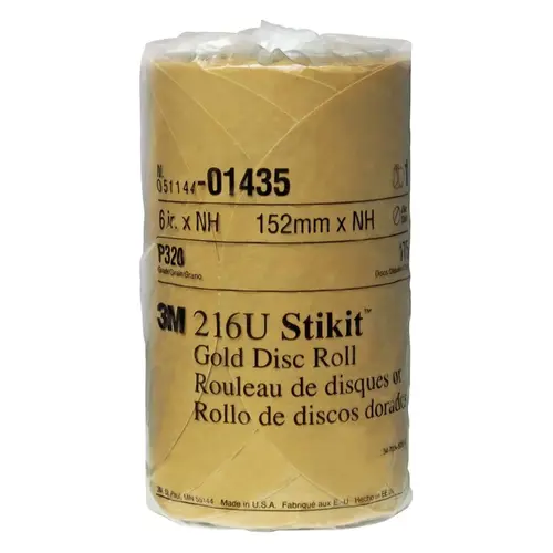 Stikit Gold Disc Roll, 6", P320A Grit Stikit Gold Disc Roll, 6", P320A Grit