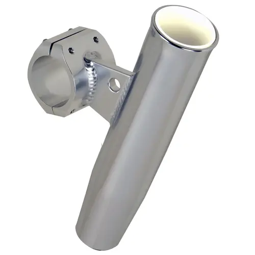 Aluminum Horizontal Clamp-On Rod Holder, Fits 2.375" Measured Outside Diameter Silver Aluminum Horizontal Clamp-On Rod Holder, Fits 2.375" Measured Outside Diameter Silver