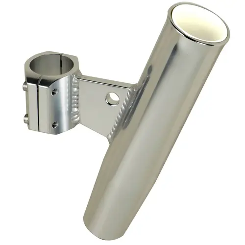 Aluminum Vertical Clamp-On Rod Holder, Fits 1.315" Measured Outside Diameter Silver Aluminum Vertical Clamp-On Rod Holder, Fits 1.315" Measured Outside Diameter Silver
