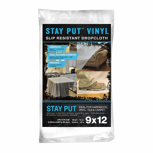 9 ft x 12 ft Stay Put Vinyl Dropcloth 9 ft x 12 ft Stay Put Vinyl Dropcloth