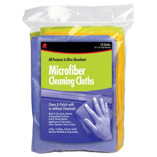 12" x 16" Microfiber Cleaning Cloths, 12-Pack 12" x 16" Microfiber Cleaning Cloths, 12-Pack