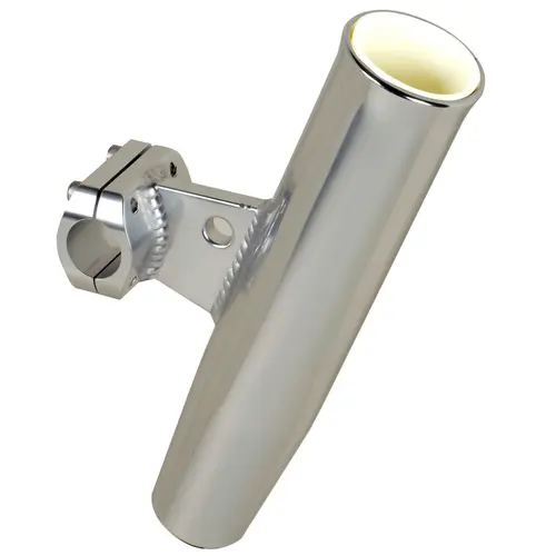 Aluminum Horizontal Clamp-On Rod Holder, Fits 1.05" Measured Outside Diameter Silver Aluminum Horizontal Clamp-On Rod Holder, Fits 1.05" Measured Outside Diameter Silver