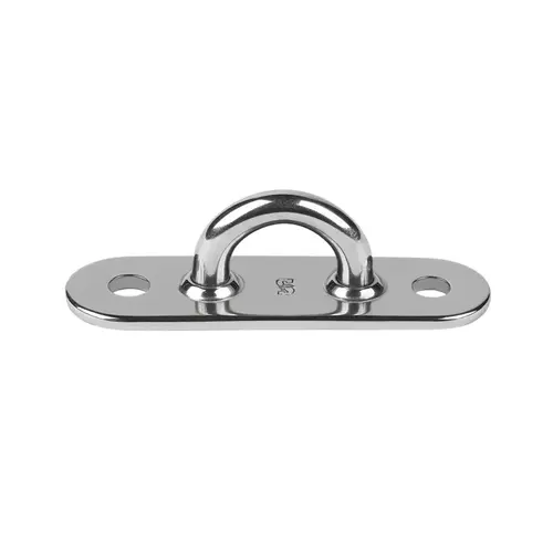 4 1/4" x 1 1/14" Dia. Heavy-Duty Oblong-Base Pad Eye with 5/16" Bail 4 1/4" x 1 1/14" Dia. Heavy-Duty Oblong-Base Pad Eye with 5/16" Bail