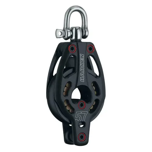 57mm Black Magic Single Block with Becket 57mm Black Magic Single Block with Becket