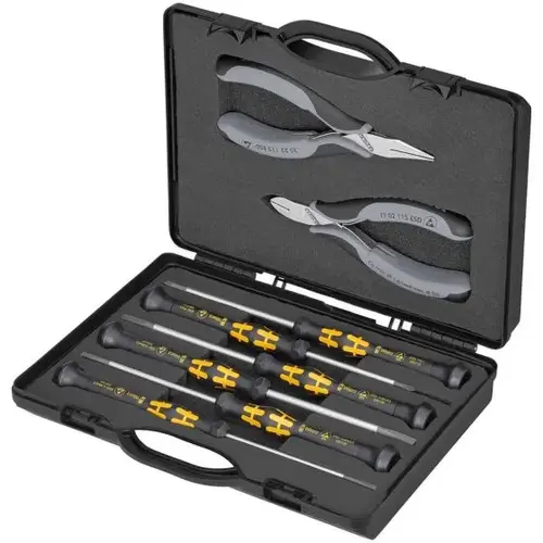 8 Pc Electronics Tool Set ESD in Case with Foam 8 Pc Electronics Tool Set ESD in Case with Foam