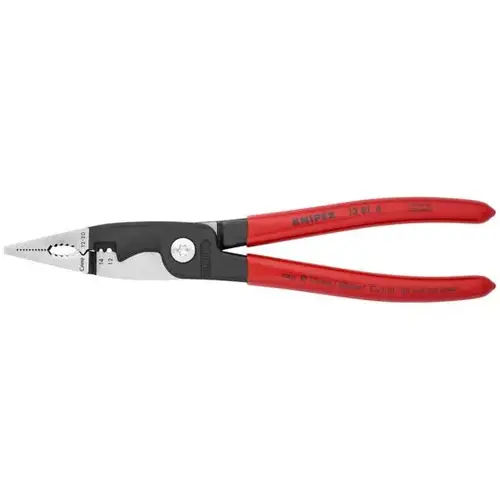 6-in-1 Electrical Installation Pliers 12 and 14 AWG, 8", Non-Slip Plastic 6-in-1 Electrical Installation Pliers 12 and 14 AWG, 8", Non-Slip Plastic