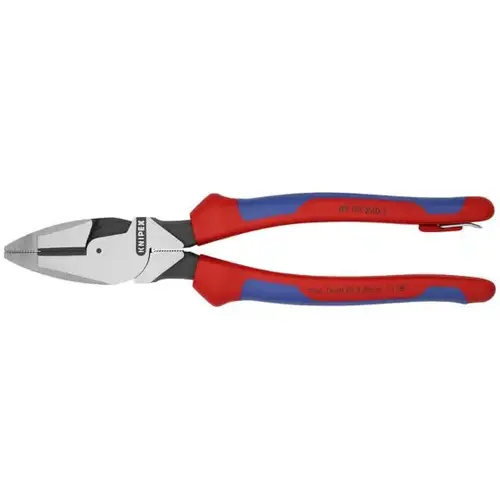 High Leverage Lineman's Pliers New England Head-Tethered, 9.5", Comfort Grip High Leverage Lineman's Pliers New England Head-Tethered, 9.5", Comfort Grip