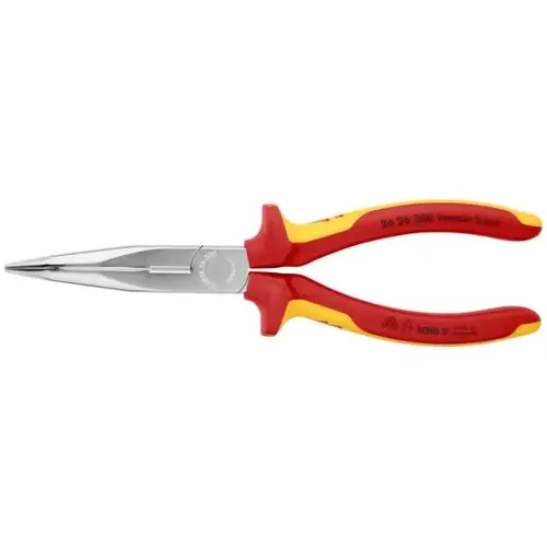Long Nose 40 degree Angled Pliers with Cutter-1000V, 8", Comfort Grip, VDE Long Nose 40 degree Angled Pliers with Cutter-1000V, 8", Comfort Grip, VDE