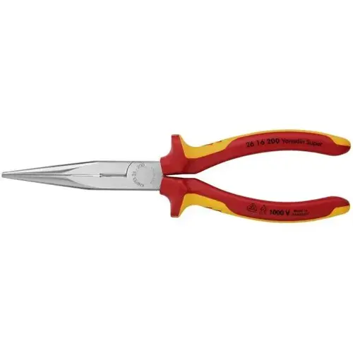 Long Nose Pliers with Cutter-1000V, 8", Comfort Grip, VDE Long Nose Pliers with Cutter-1000V, 8", Comfort Grip, VDE