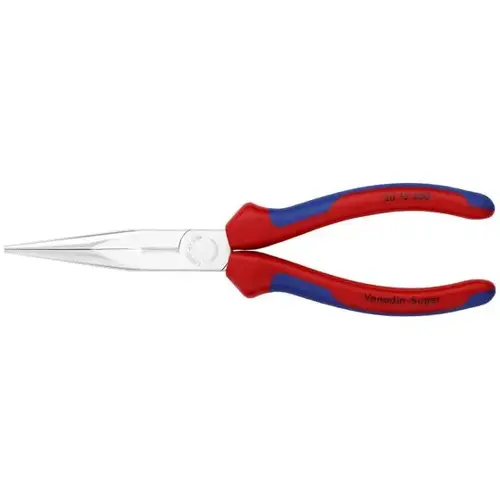 Long Nose Pliers with Cutter, 8", Comfort Grip, Chrome Plated Long Nose Pliers with Cutter, 8", Comfort Grip, Chrome Plated