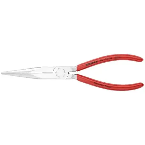 Long Nose Pliers with Cutter, 8", Plastic, Chrome Plated Long Nose Pliers with Cutter, 8", Plastic, Chrome Plated