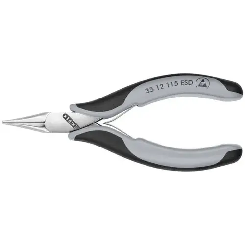 Electronics Pliers-Flat Tips, ESD, 4.5", Comfort Grip, Flat Jaws Electronics Pliers-Flat Tips, ESD, 4.5", Comfort Grip, Flat Jaws