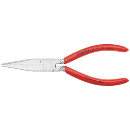 Long Nose Pliers-Flat Tips, 6.25", Plastic, Chrome Plated Long Nose Pliers-Flat Tips, 6.25", Plastic, Chrome Plated