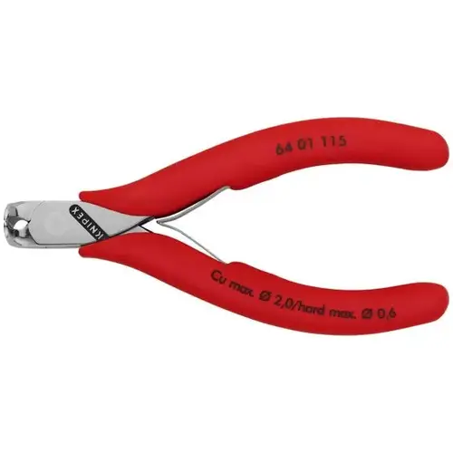 Electr End Cutting Nippers, 4.5", Plastic, Semi-flush Sml Bevel Cut Electr End Cutting Nippers, 4.5", Plastic, Semi-flush Sml Bevel Cut